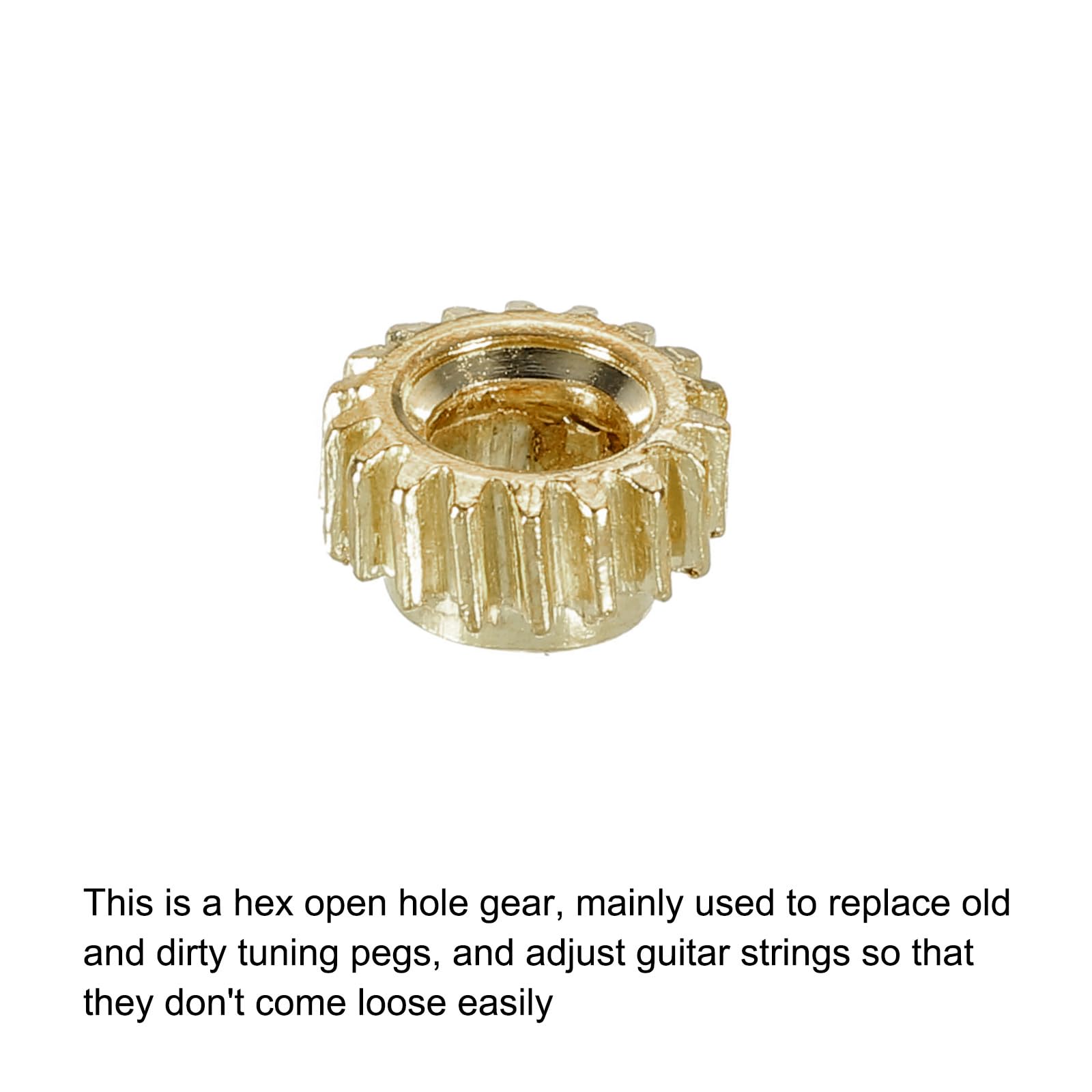 PATIKIL Classical Guitar String Tuning Pin Gear 3.6mm Flat Hole Gold Tone for Guitar Tuning Pack of 6